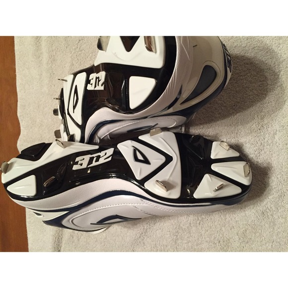 new with box men's 3N2 pulse‎ metal white/navy blue baseball cleats size 13 - Picture 2 of 3